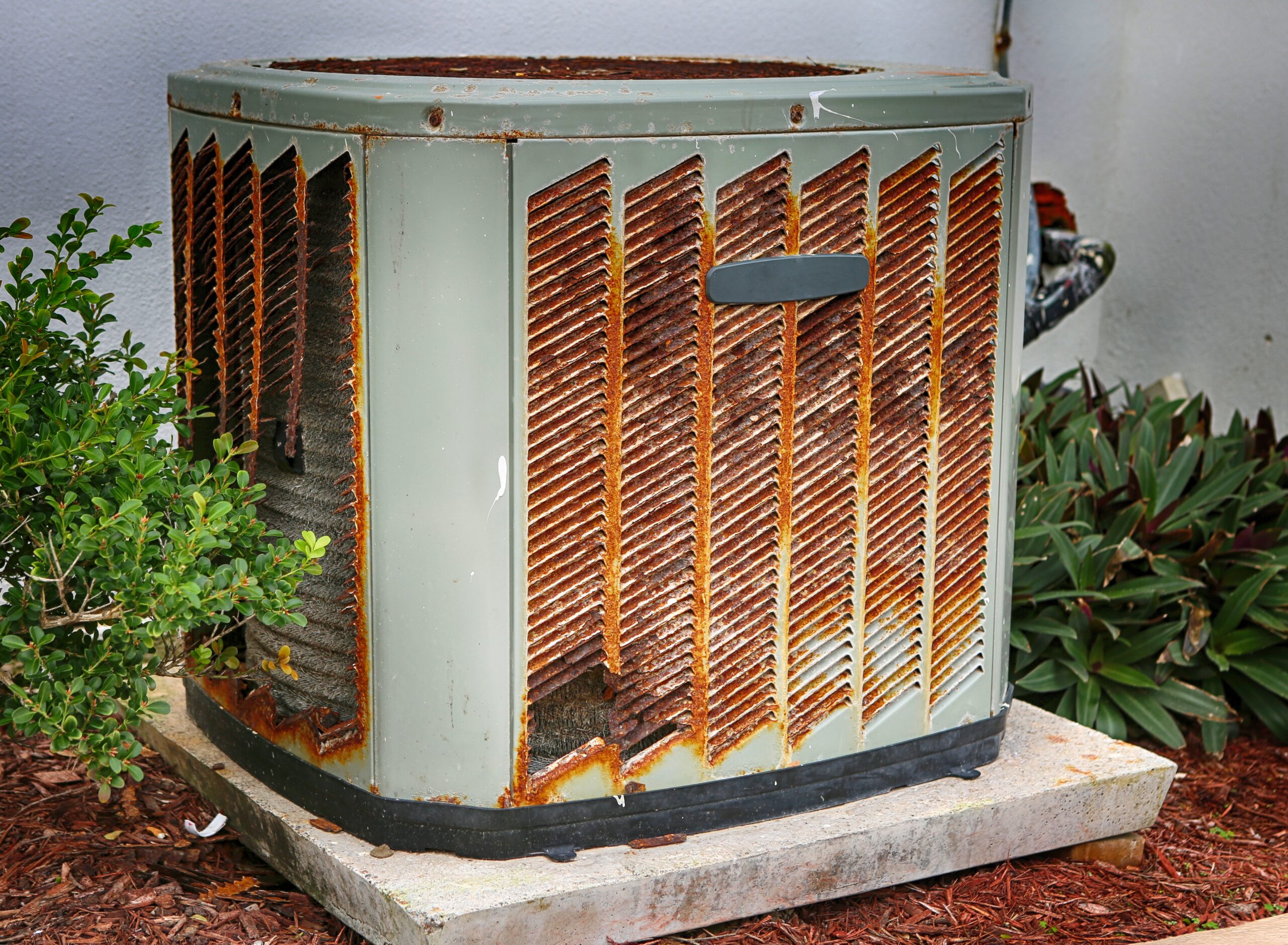 old rusty air conditioner