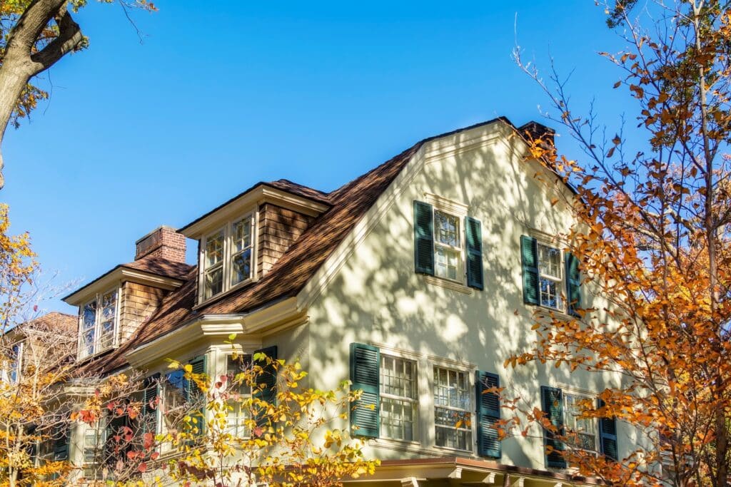 classic house in the fall